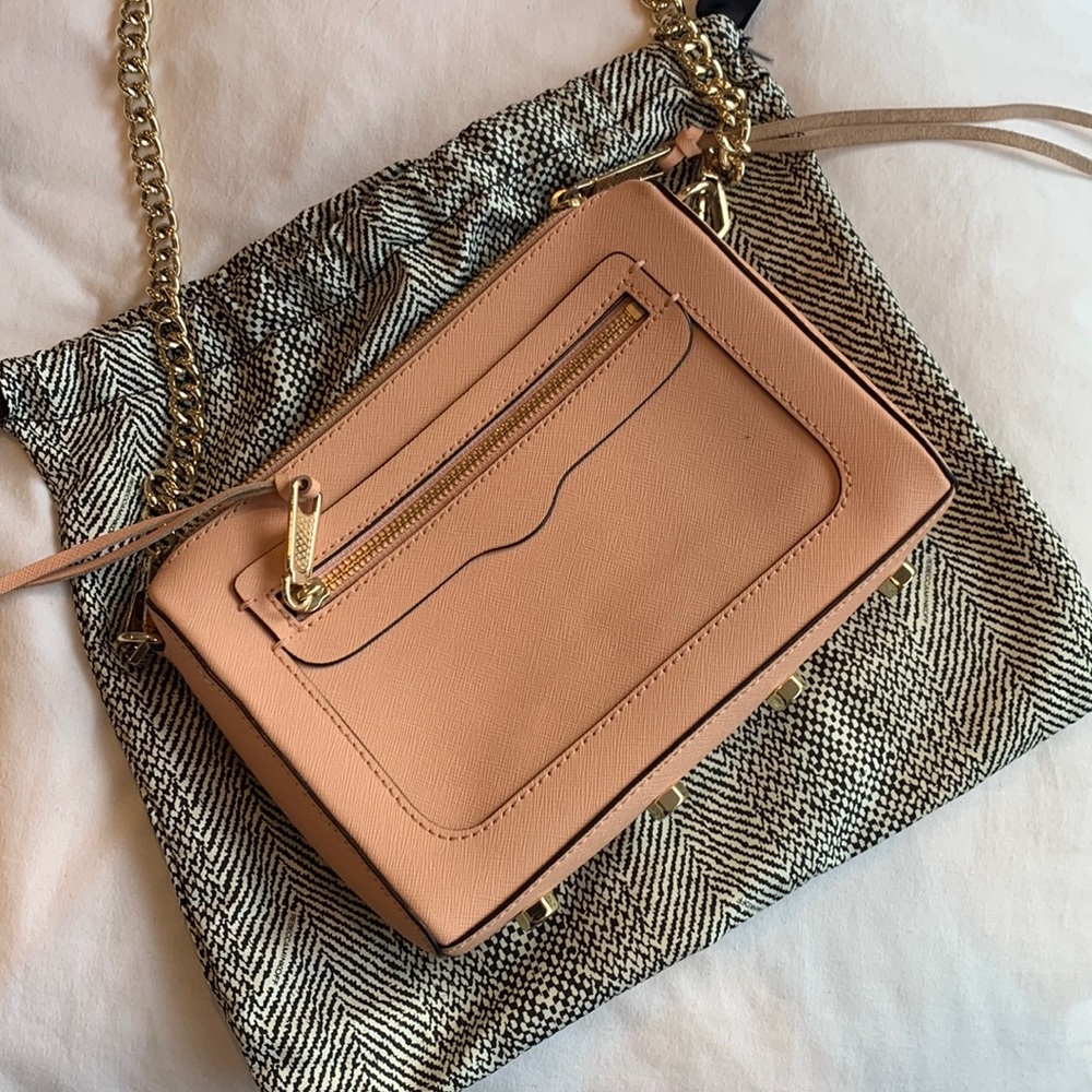Rebecca Minkoff Avery Crossbody in color "Apricot" with gold hardware